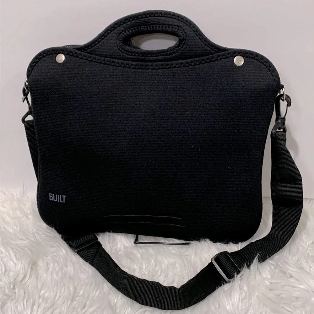 BUILT Neoprene Black Laptop Bag for Men